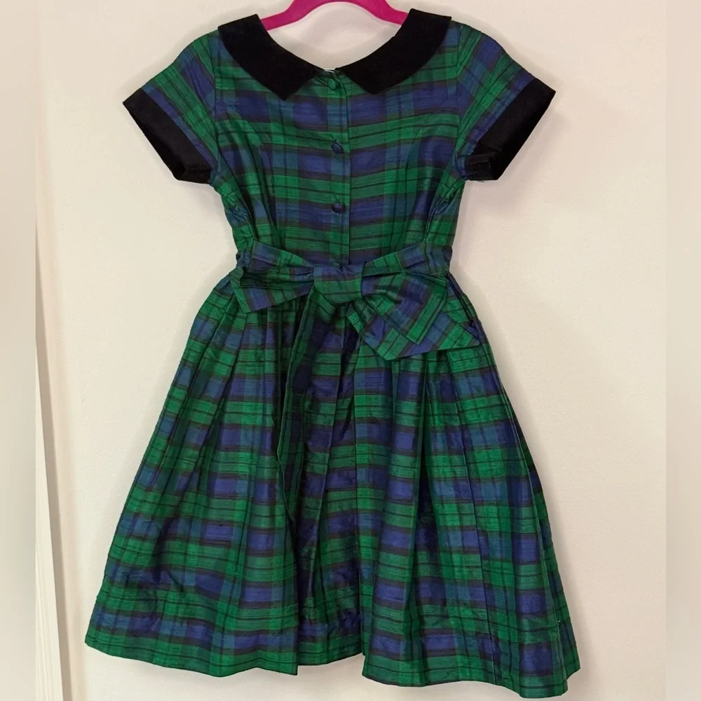 Frances Johnston for Simi: Girls Christmas Dress Blue/Green/Black Plaid, Size 5
